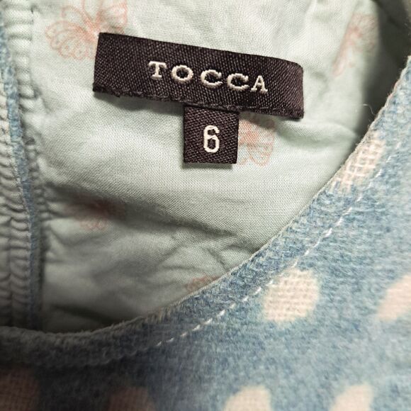Tocca Girls Wool Party Dress Size 6 Blue w/ White Polka Dot Cotton Lined NWOT - Picture 4 of 12